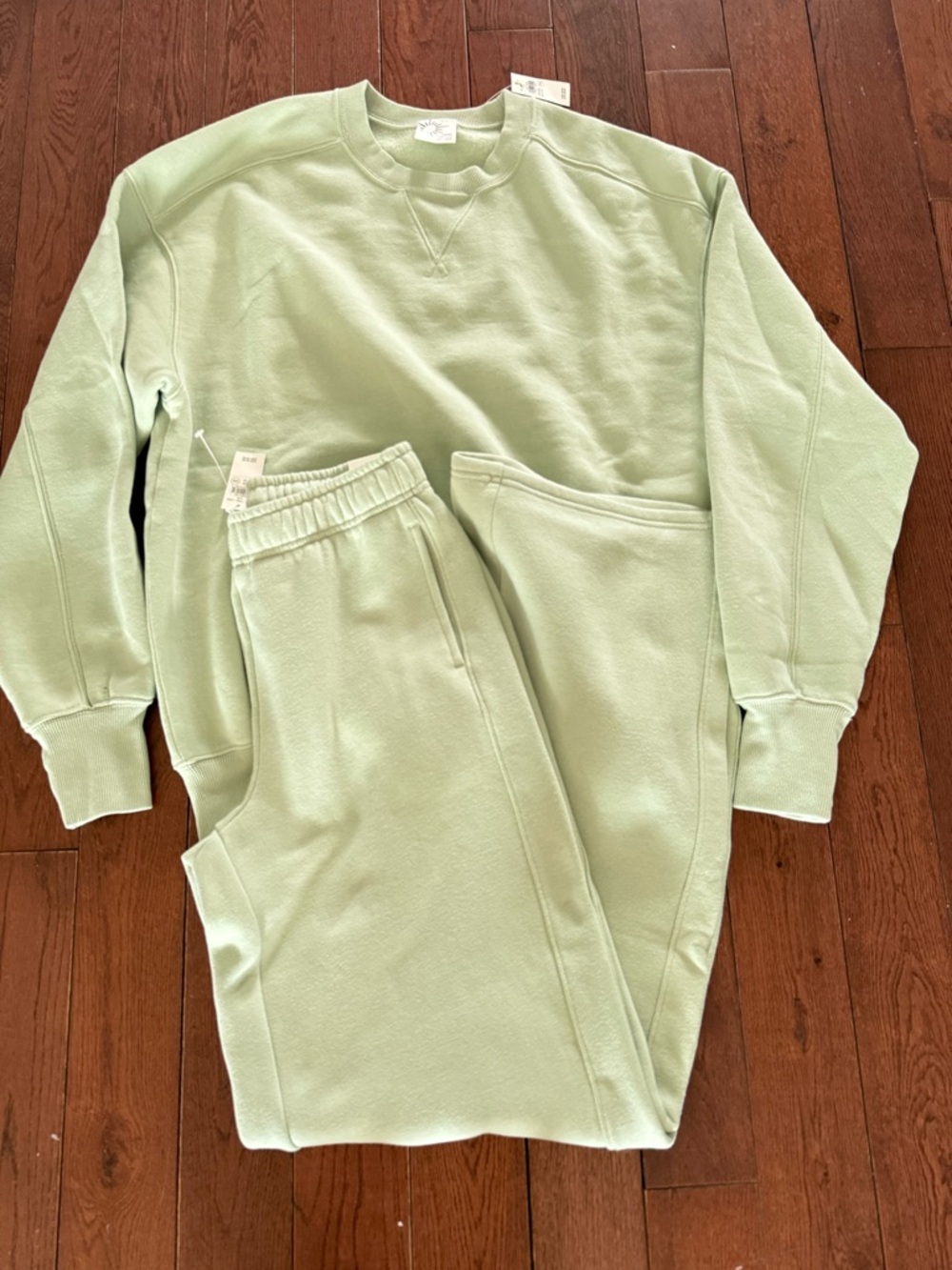 Aerie cloud fleece matching set NWT XXS crewneck sweatshirt classic trouser